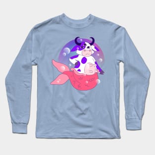 mermaid cow funny Long Sleeve T-Shirt